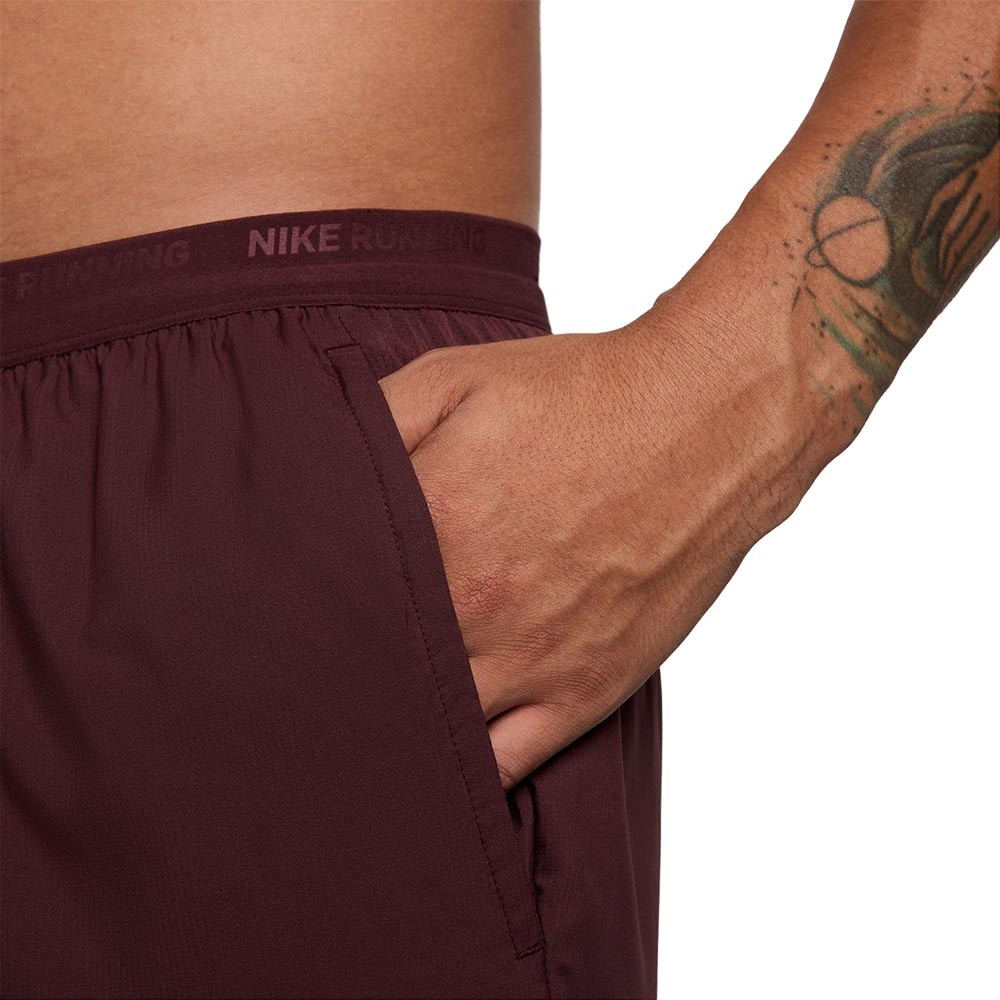 Nike Dri-Fit Stride Løpeshorts 5" Herre Burgunder