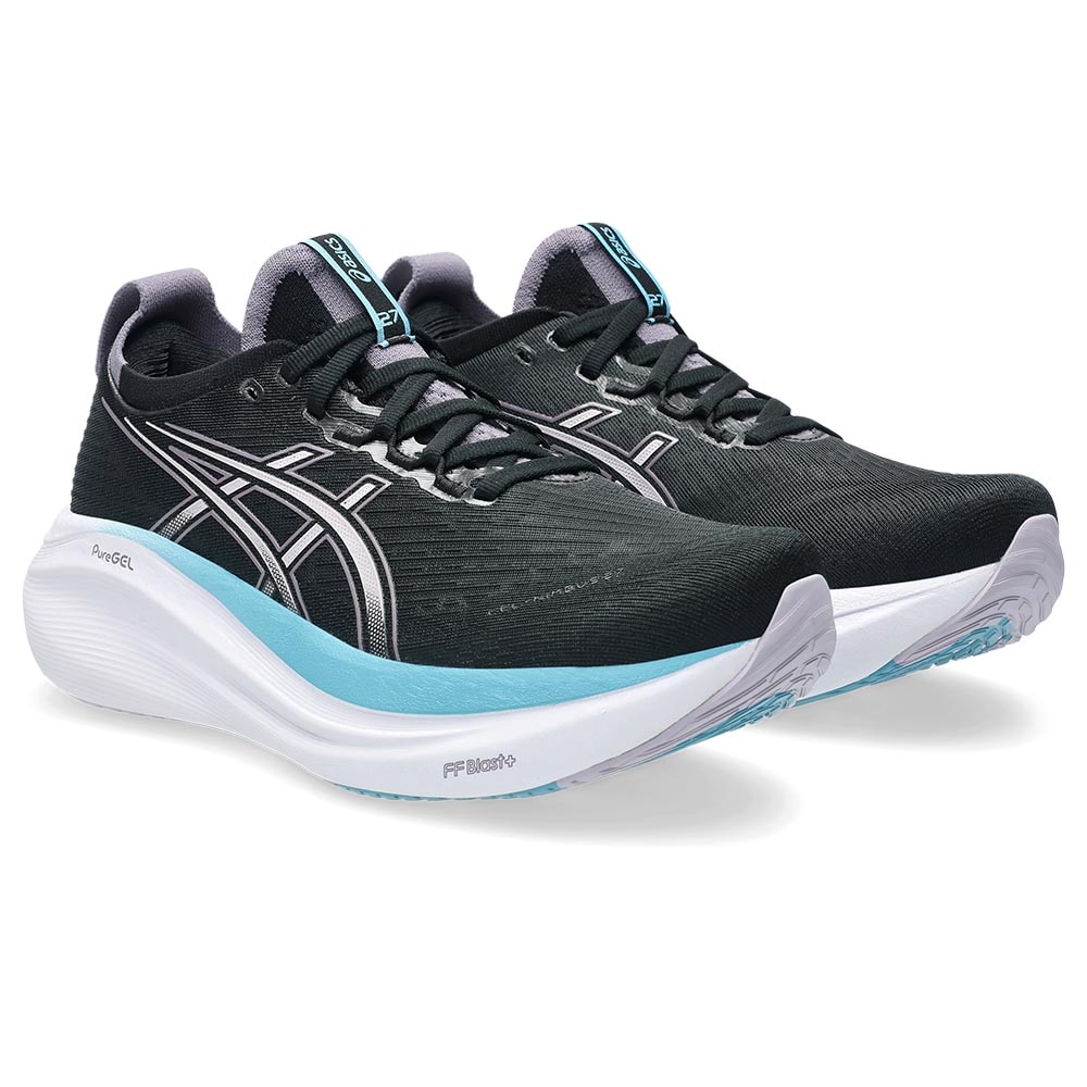 Asics Gel-Nimbus 27 Joggesko Dame Sort/Hvit/Blå
