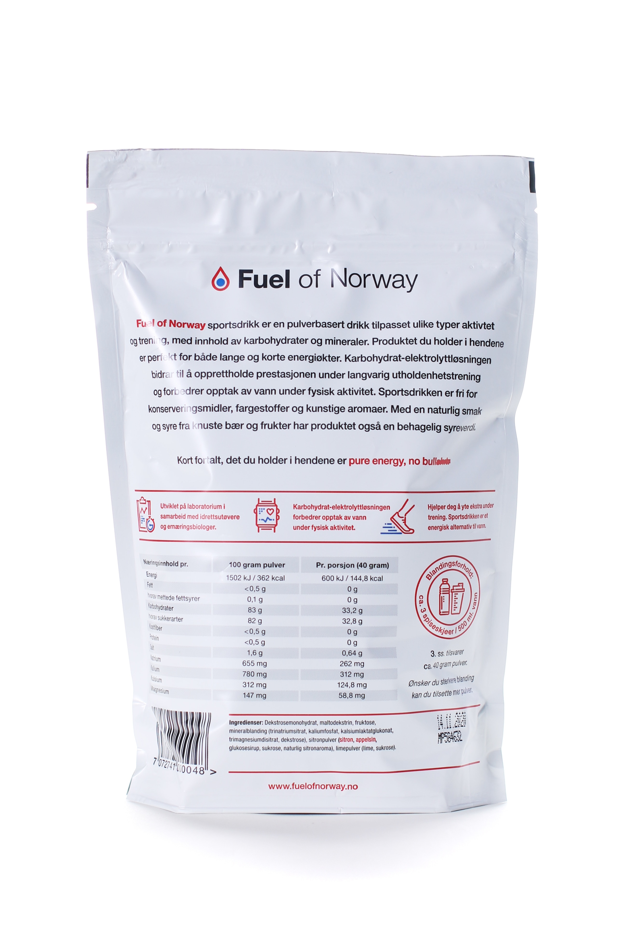 Fuel of Norway Sportsdrikke 0.5kg sitron/lime