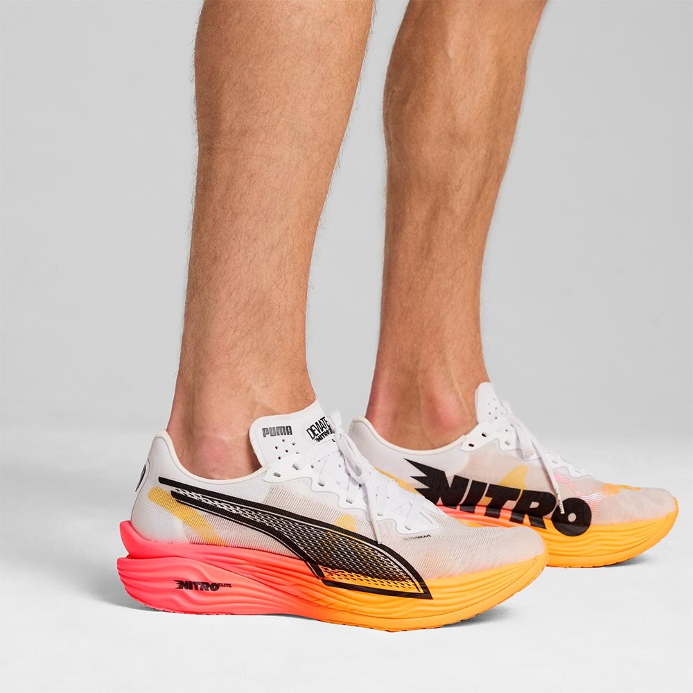 Puma Deviate Nitro Elite 3 Joggesko Herre Hvit/Oransje/Rød