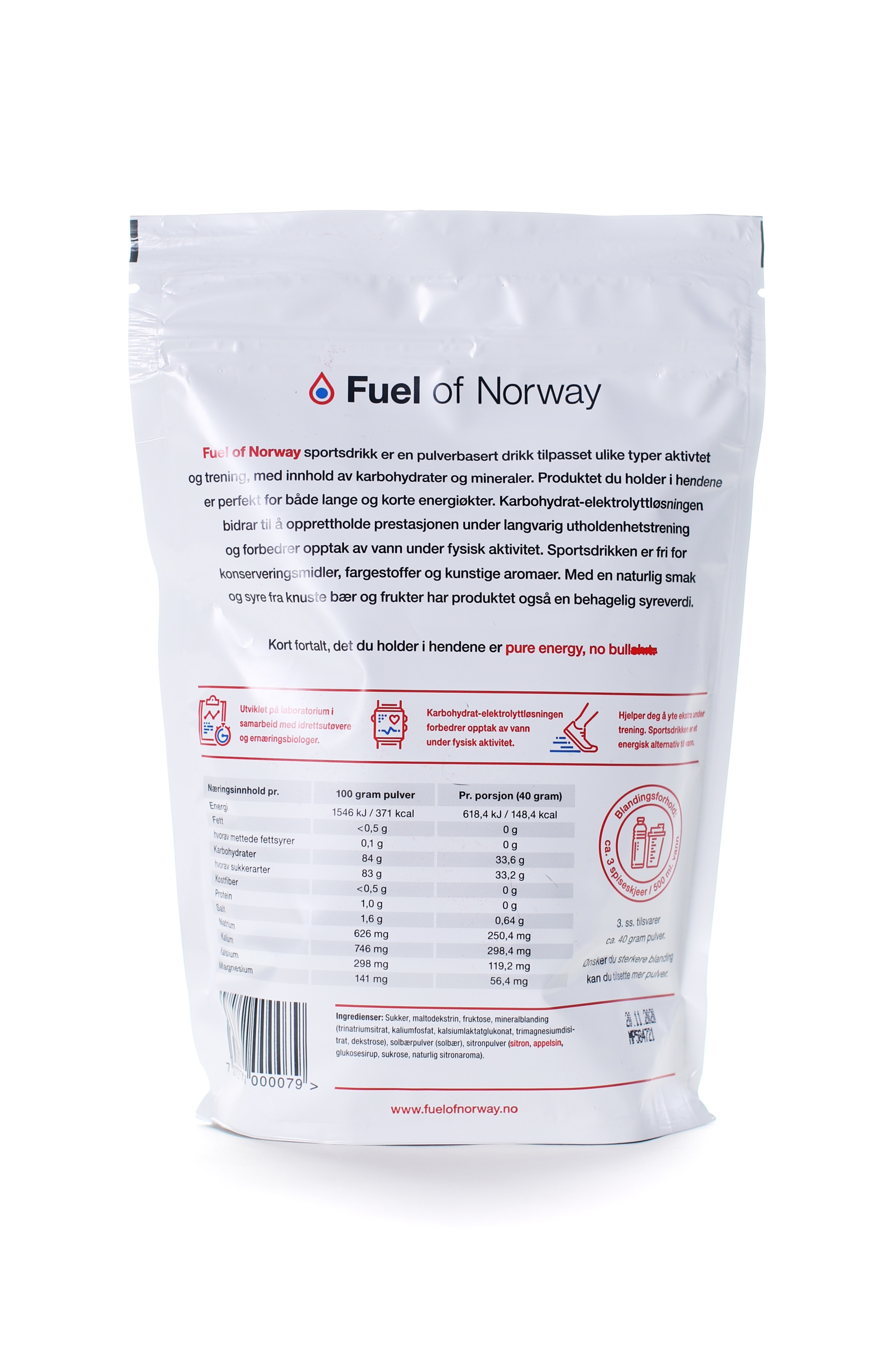 Fuel of Norway Sportsdrikke 0.5kg solbær