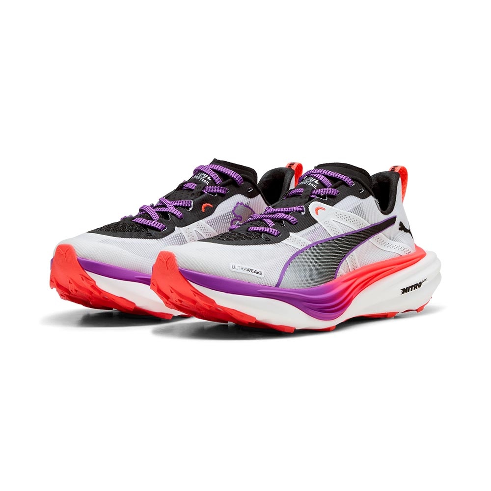 Puma Deviate Nitro Elite Trail Joggesko Dame Hvit/Sort/Lilla
