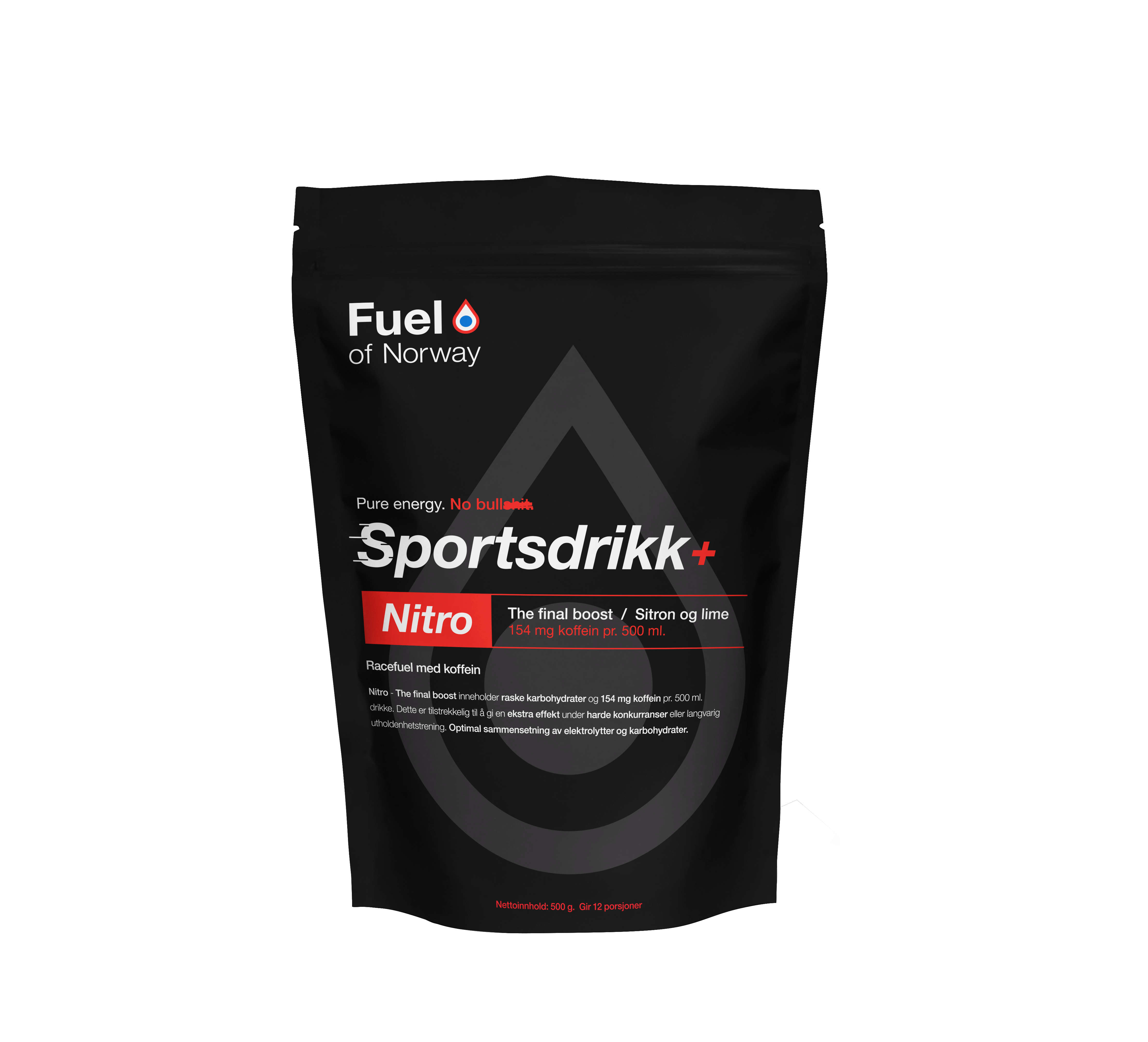 Fuel of Norway Nitro Sportsdrikke 0.5kg med koffein