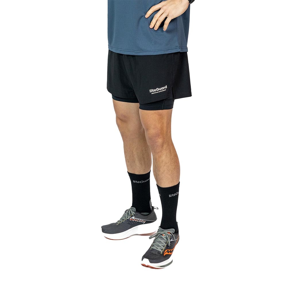 Liiteguard Glu-Tech 2in1 Running Shorts Herre Sort