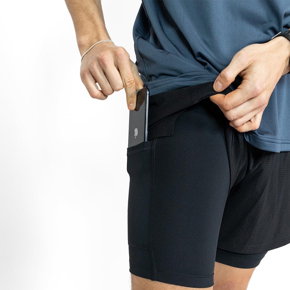 Liiteguard Glu-Tech 2in1 Running Shorts Herre Sort