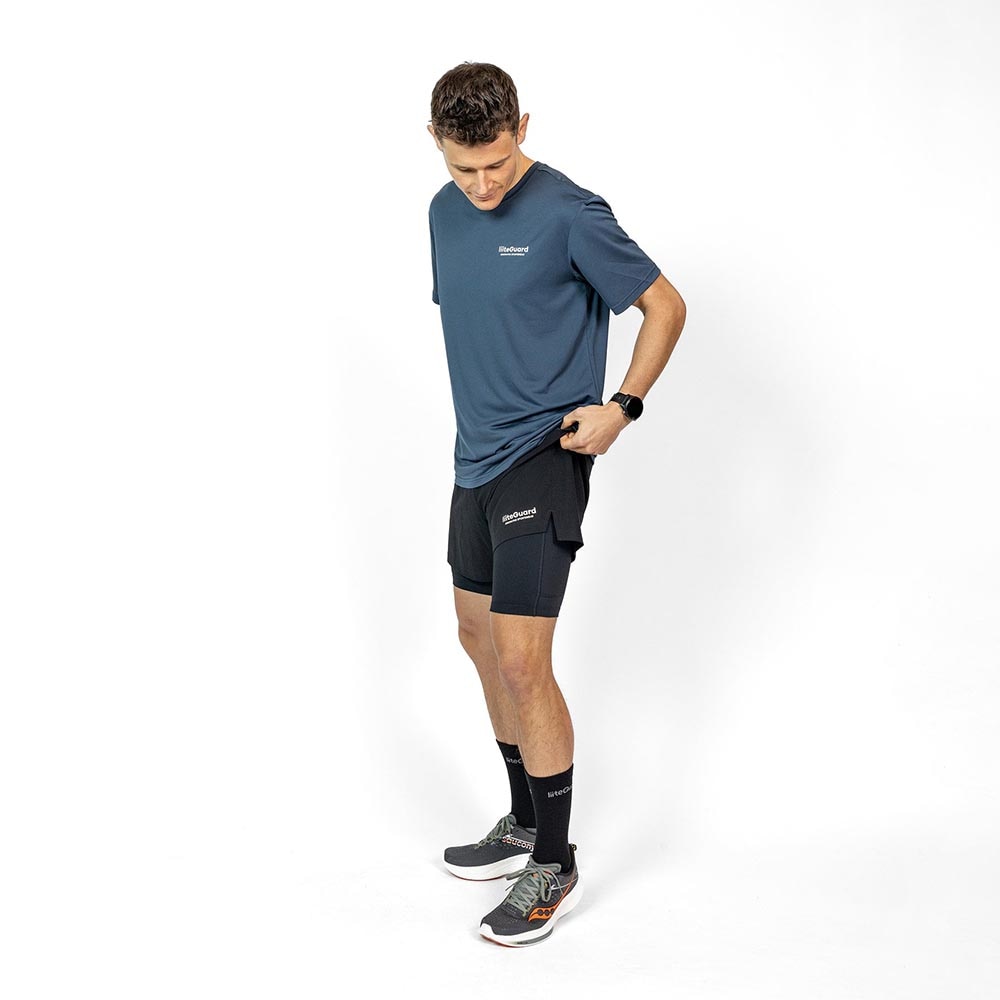Liiteguard Glu-Tech 2in1 Running Shorts Herre Sort
