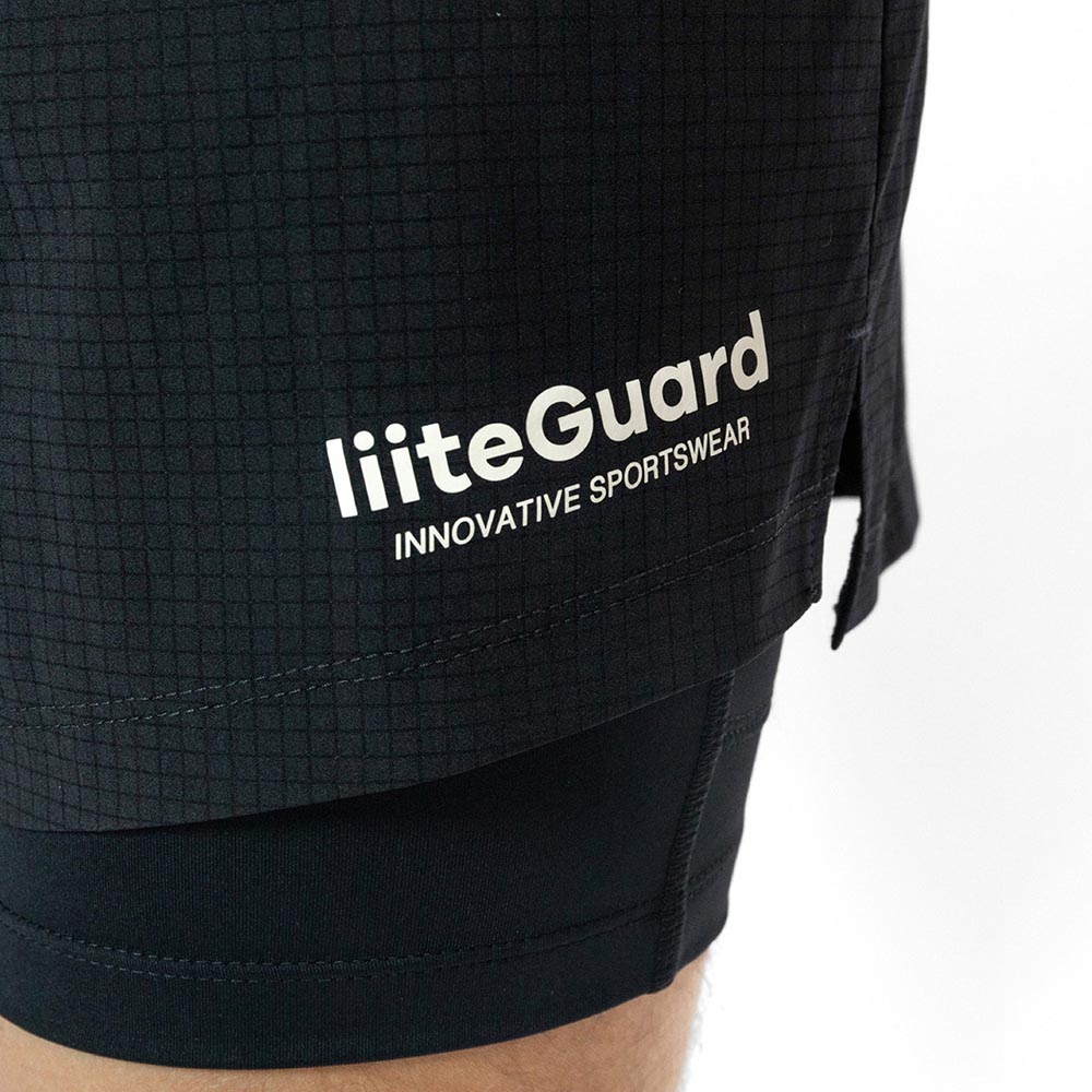 Liiteguard Glu-Tech 2in1 Running Shorts Herre Sort