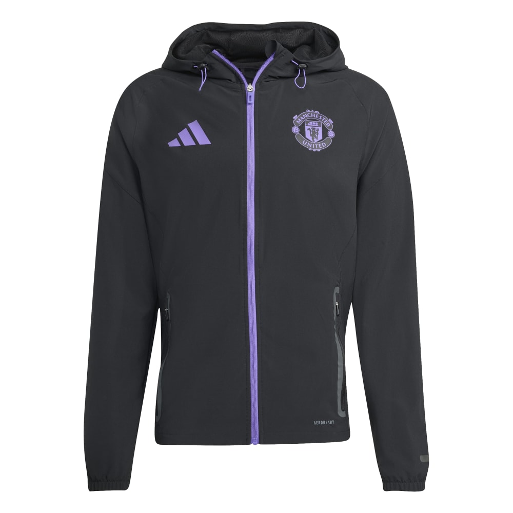 Adidas Manchester United Tiro Competition Vis Tech Travel Jakke 25/26 Sort/Lilla
