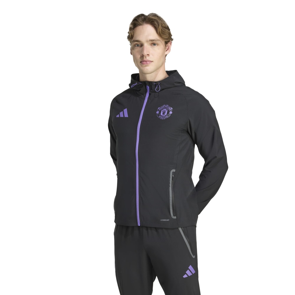 Adidas Manchester United Tiro Competition Vis Tech Travel Jakke 25/26 Sort/Lilla