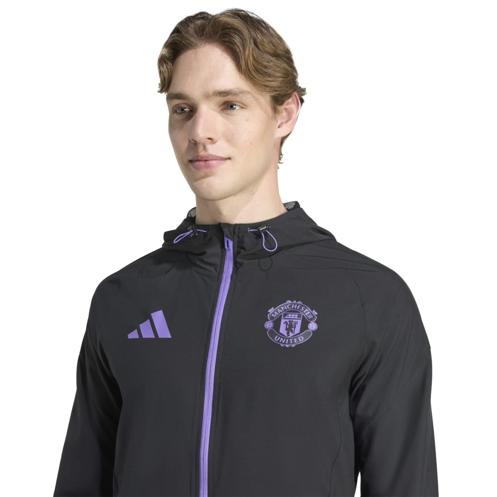 Adidas Manchester United Tiro Competition Vis Tech Travel Jakke 25/26 Sort/Lilla