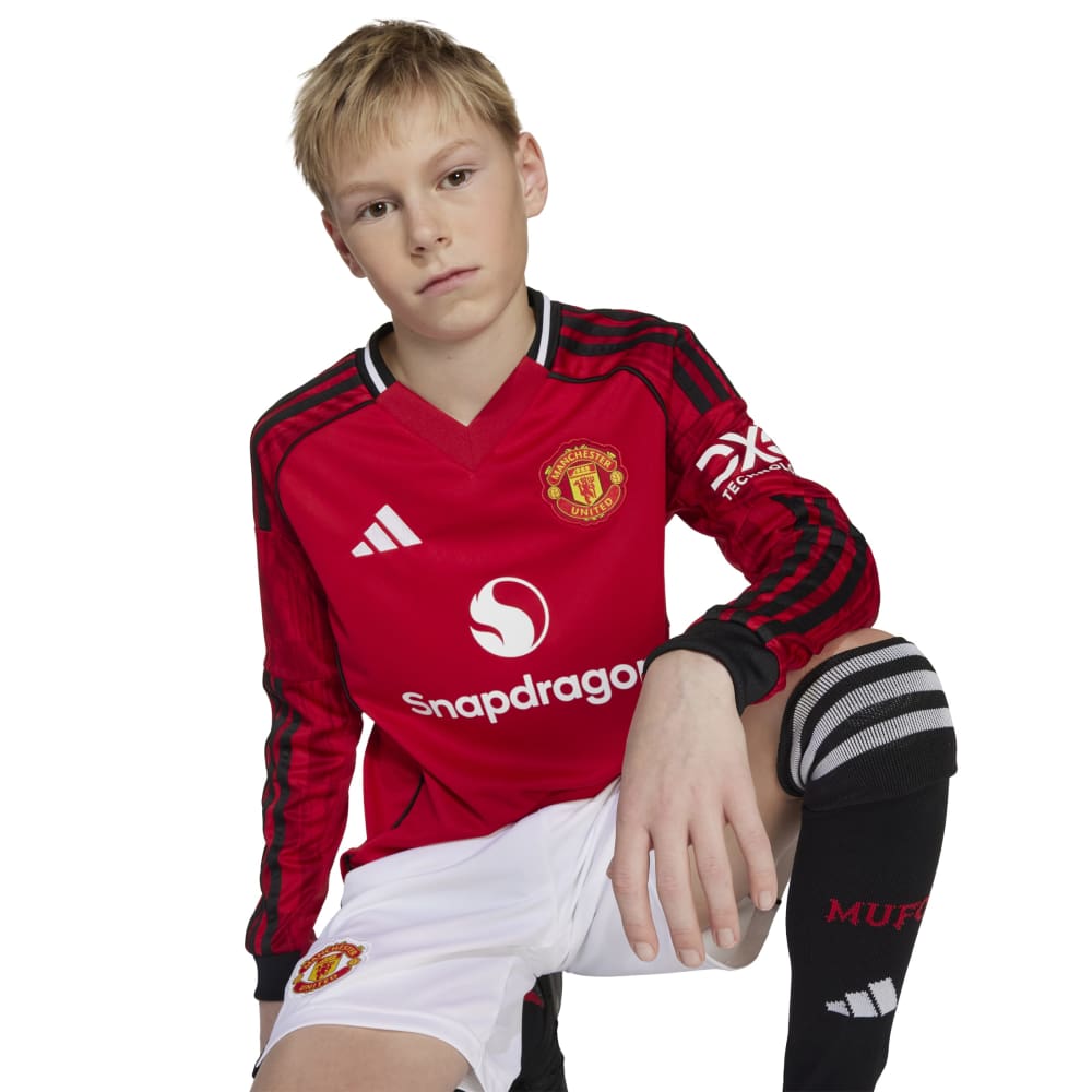 Adidas Manchester United Langermet Fotballdrakt 25/26 Barn Hjemme