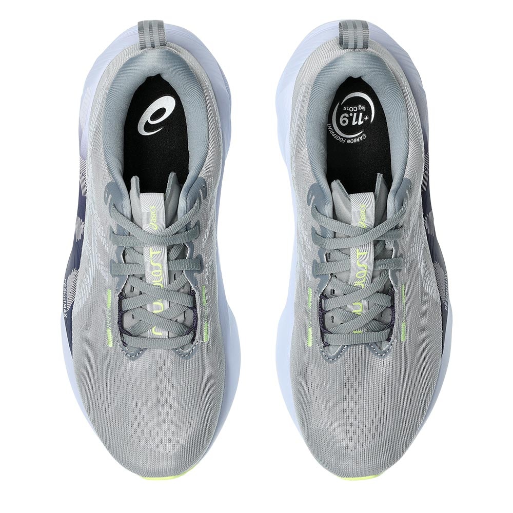 Asics Novablast 5 Joggesko Dame Grå/Lys Blå/Grønn