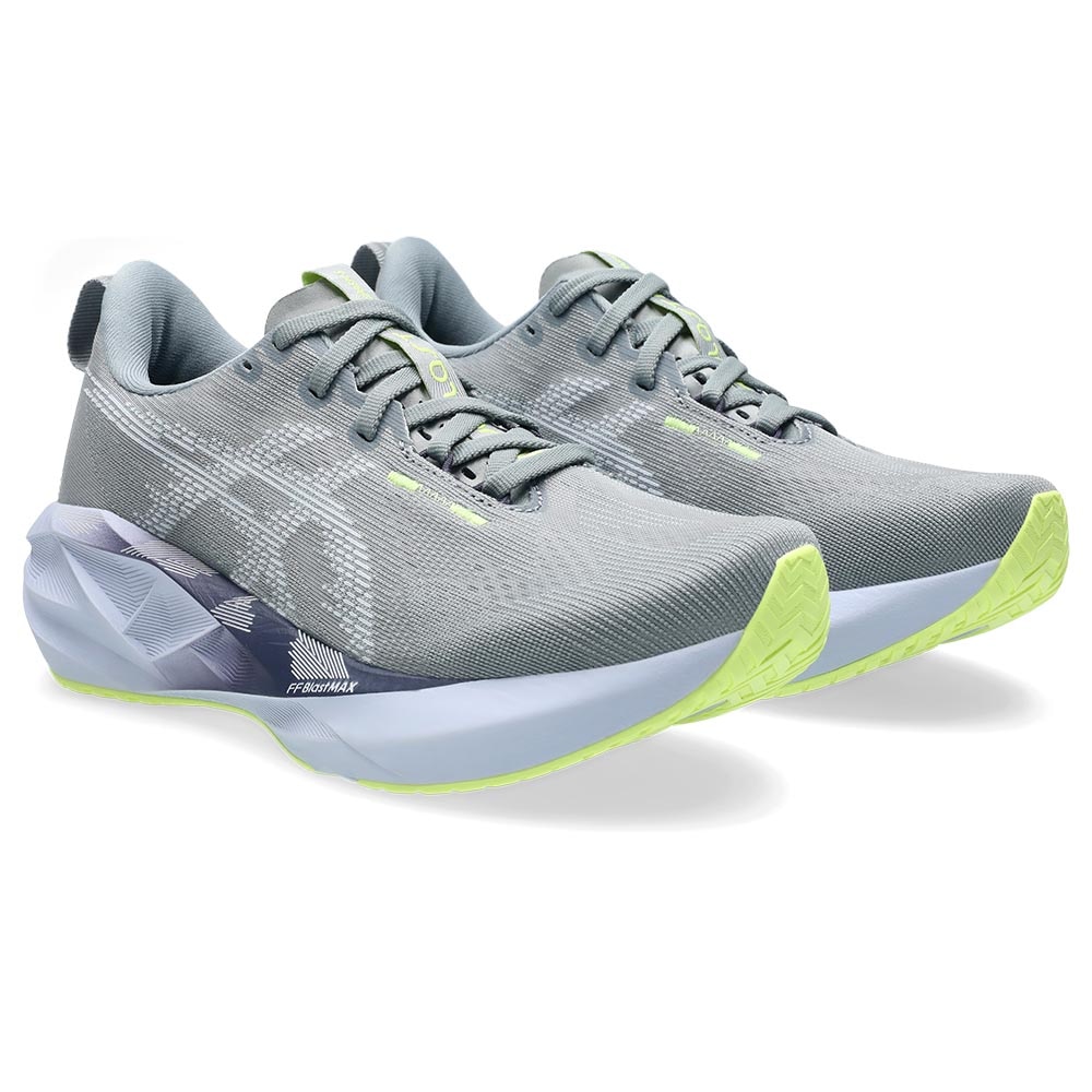 Asics Novablast 5 Joggesko Dame Grå/Lys Blå/Grønn