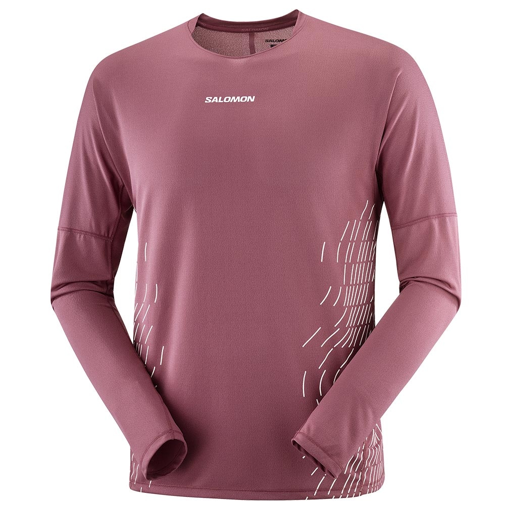 Salomon Sense Aero GFX Langermet Trøye Herre Burgunder