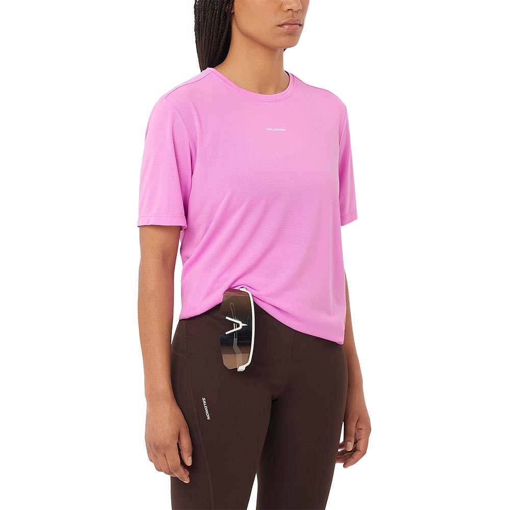 Salomon ShakeOut Core Kortermet Trøye Dame Rosa