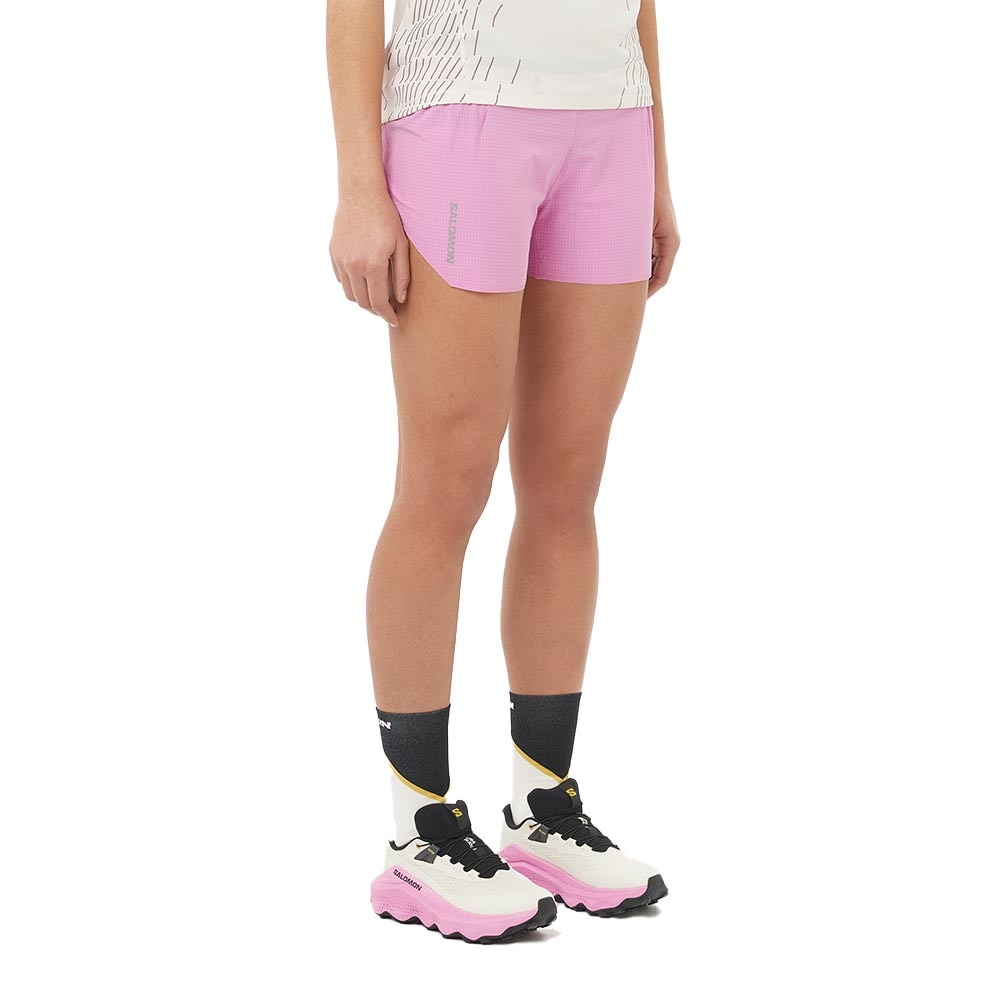 Salomon Sense Aero 3" Løpeshorts Dame Rosa