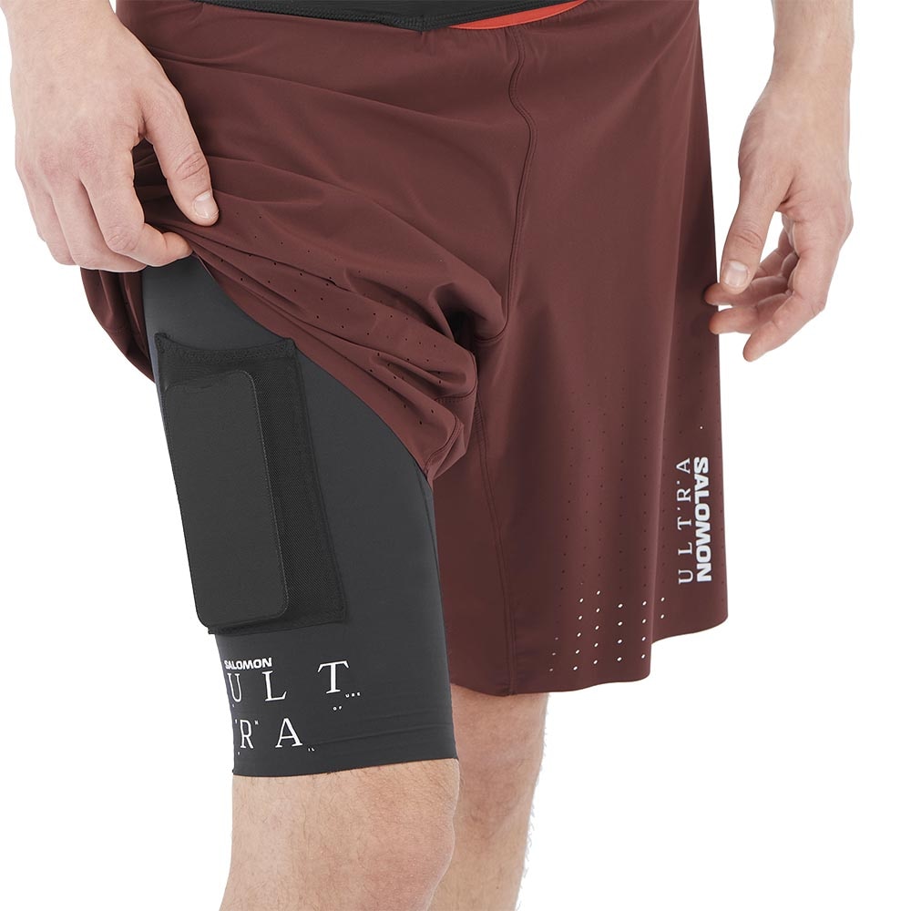 Salomon S/Lab Ultra 2in1 Løpeshorts Herre Brun/Burgunder