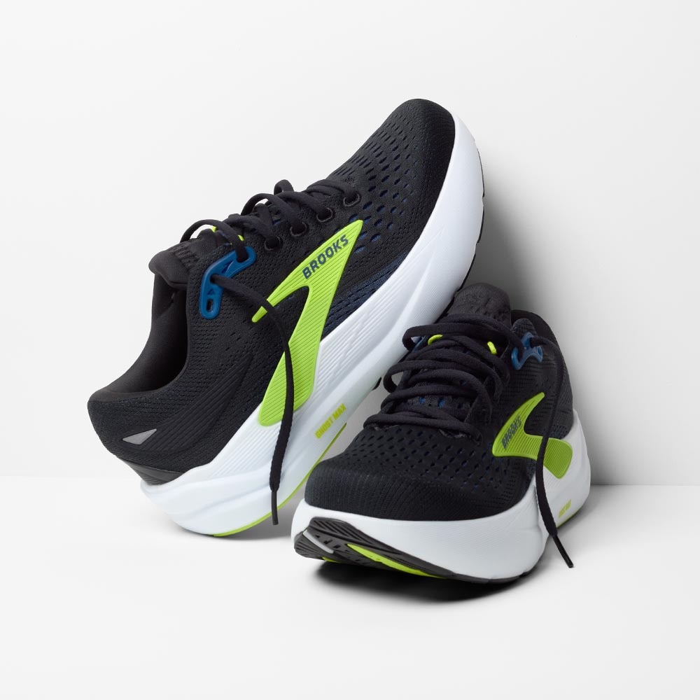 Brooks Ghost Max 3 Joggesko Herre Sort/Grønn/Hvit