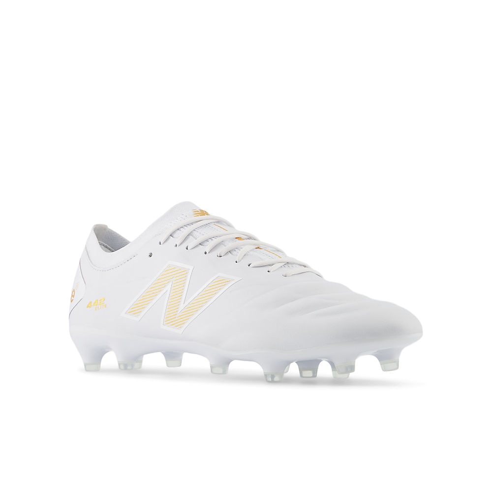 New Balance 442 Elite V2 FG Fotballsko 10 Year Hvit/Gull