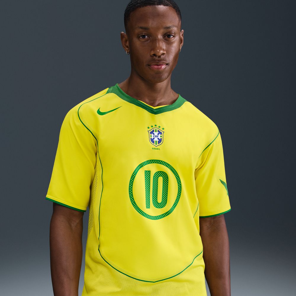 Nike Brasil 2004 Total 90 Reissue Ronaldinho 10 Fotballdrakt Hjemme