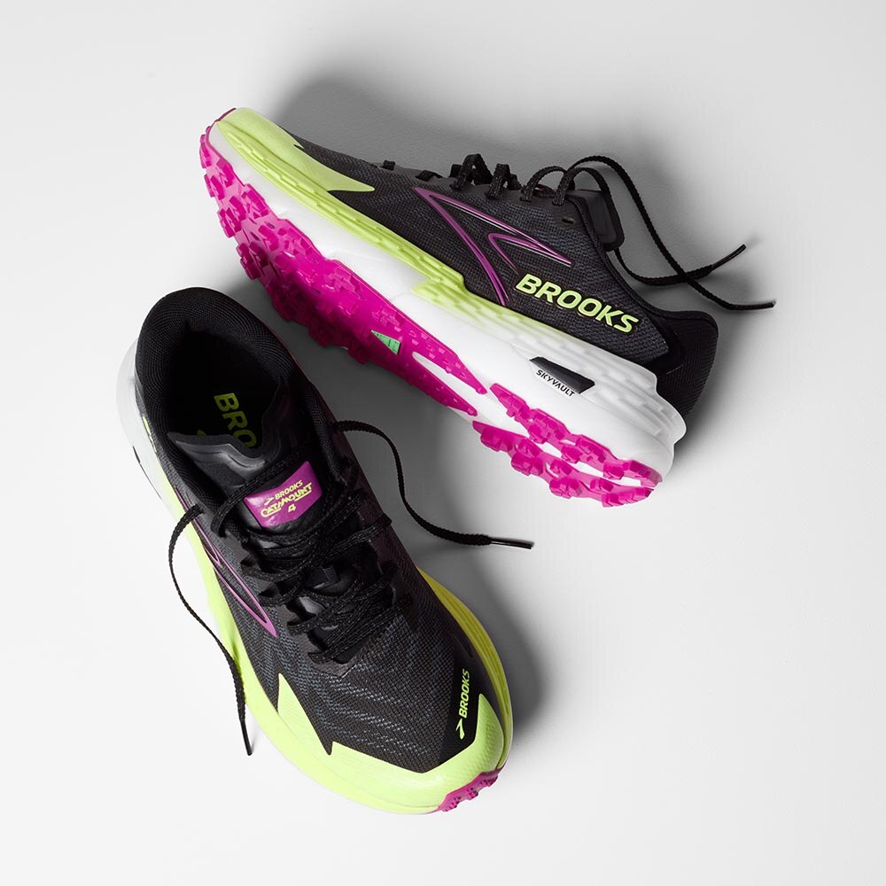 Brooks Catamount 4 Joggesko Dame Sort/Gul/Lilla