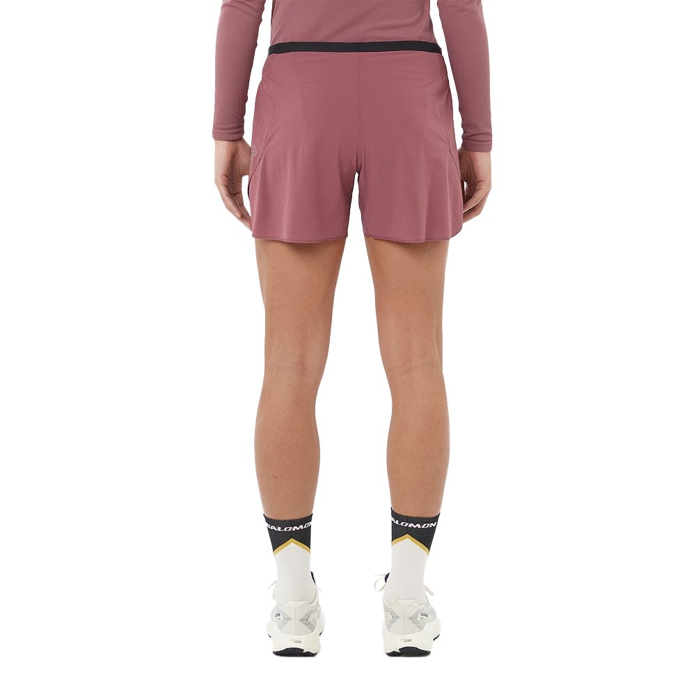 Salomon Sense Aero 5" Løpeshorts Dame Burgunder