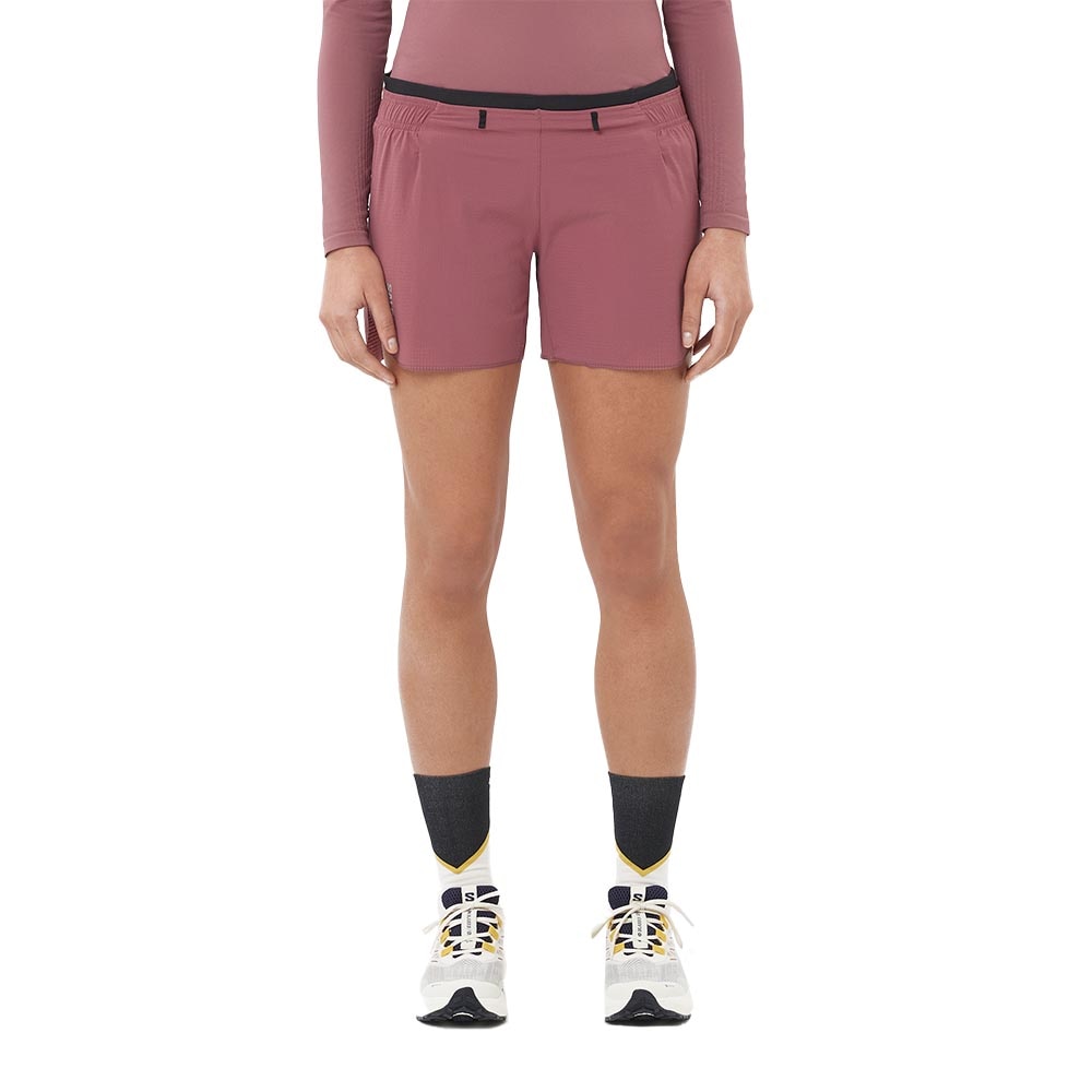 Salomon Sense Aero 5" Løpeshorts Dame Burgunder