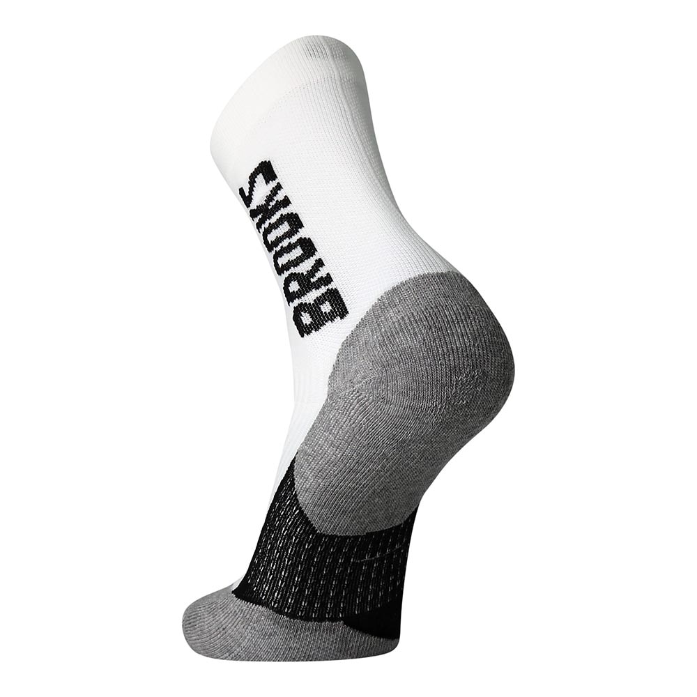 Brooks Ghost Crew Løpesokker Hvit/Sort/Grå