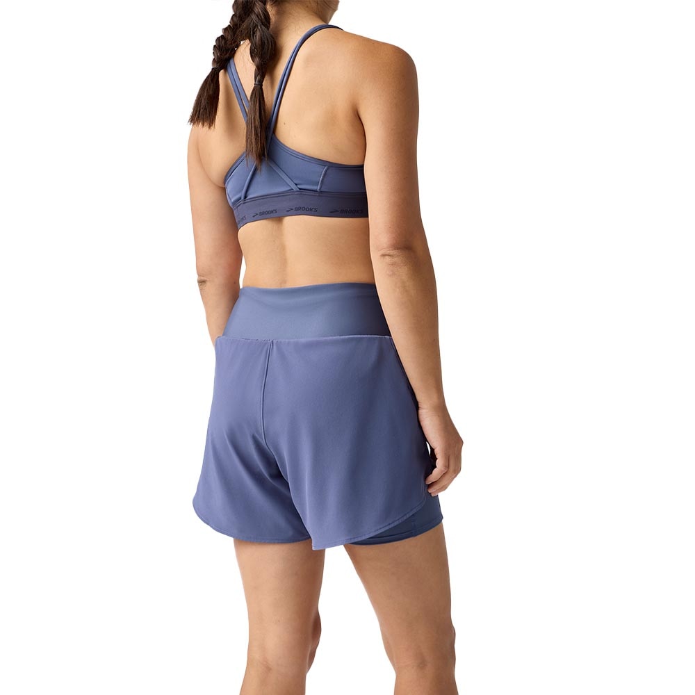 Brooks Chaser 5" 2in1 2.0 Løpeshorts Dame Lilla/Blå