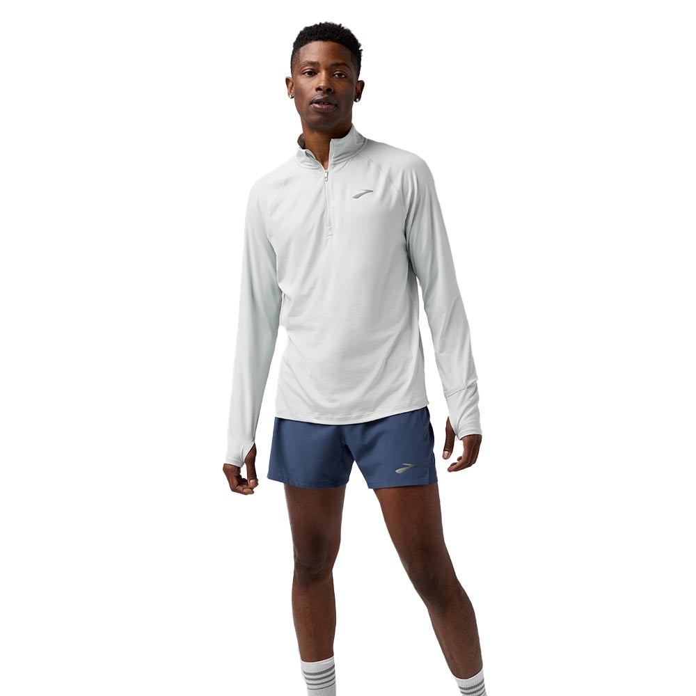 Brooks Dash 1/4 Zip 3.0 Trøye Herre Hvit/Grå