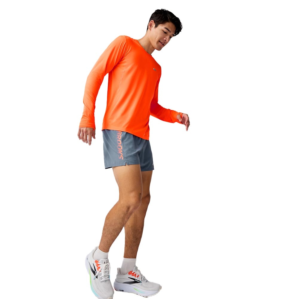 Brooks Journey 5" Løpeshorts Herre Grå/Oransje