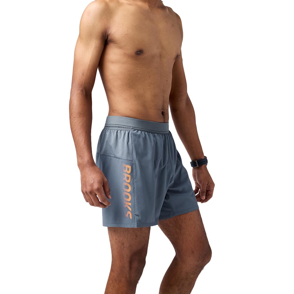 Brooks Journey 5" Løpeshorts Herre Grå/Oransje
