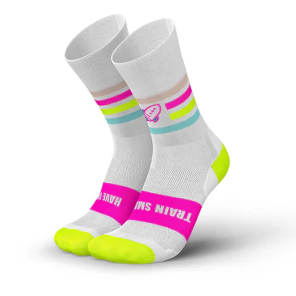 Incylence Kickass v3 High-Cut Løpesokker Hvit/Rosa/Gul