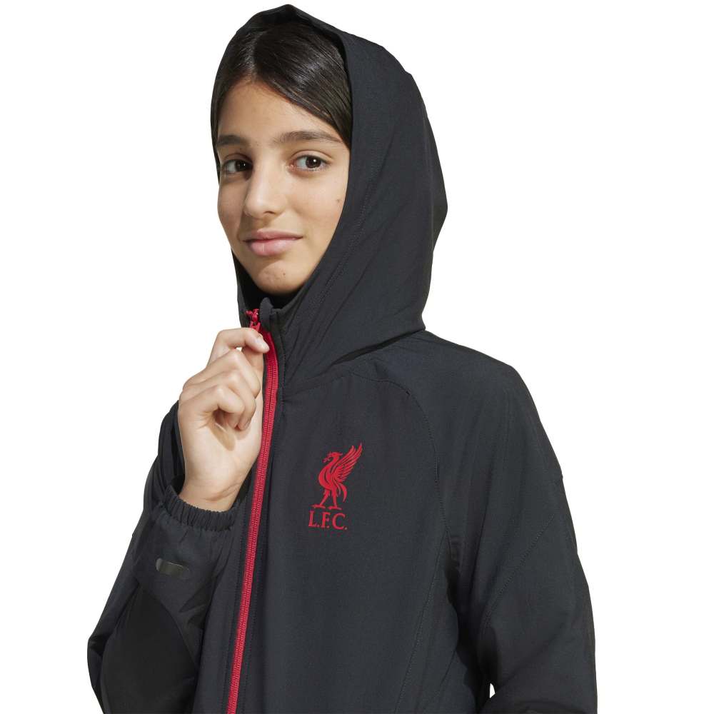 Adidas Liverpool FC Tiro Competition Vis Tech Travel Jakke Barn 25/26 Sort