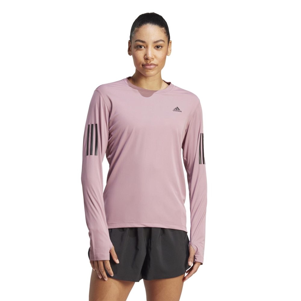 Adidas Own The Run Langermet Trøye Dame Rosa/Sort
