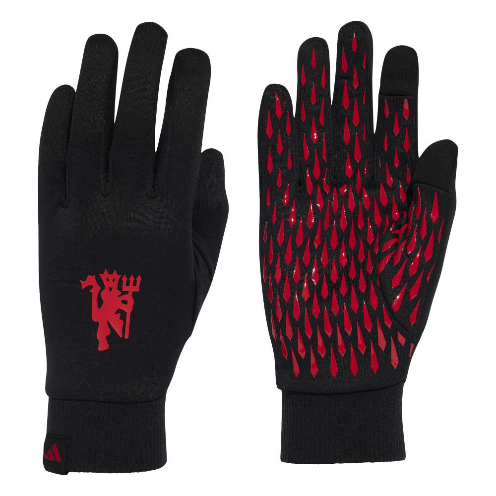 Adidas Manchester United FP Spillerhansker 25/26 Sort/Rød