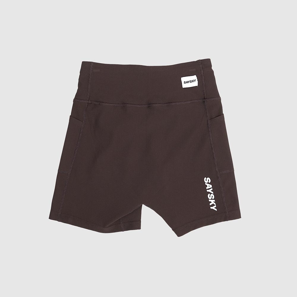 Saysky Combat+ Rib Shorts Tights 4" Dame Brun