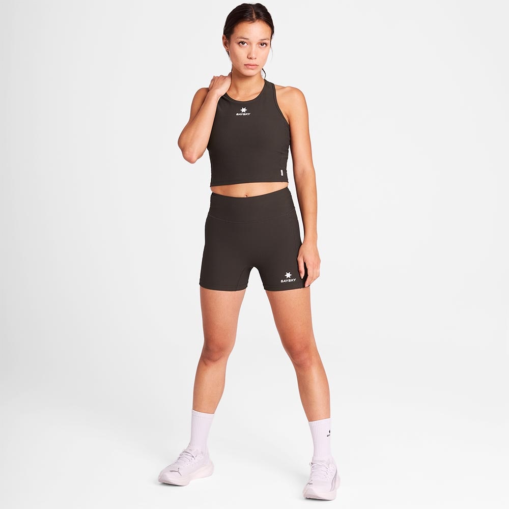 Saysky Combat+ Rib Shorts Tights 4" Dame Brun