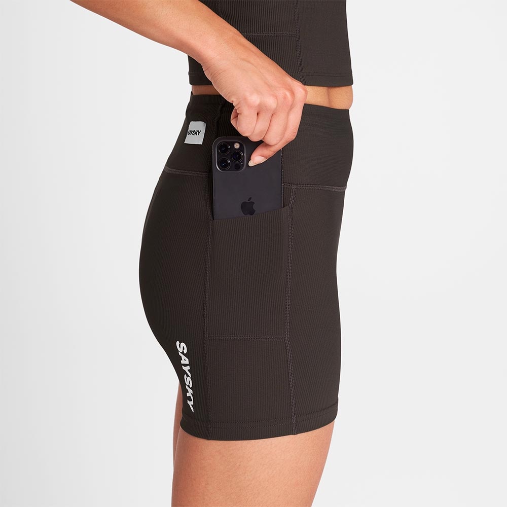 Saysky Combat+ Rib Shorts Tights 4" Dame Brun