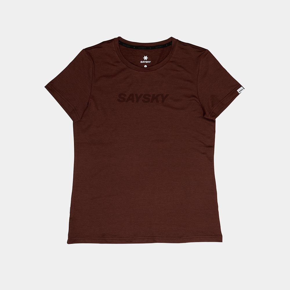 Saysky Logo Pace Kortermet Trøye Dame Burgunder