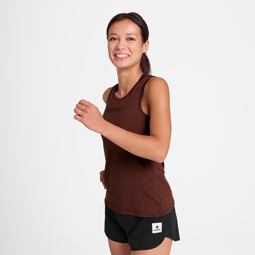 Saysku Logo Pace Top Dame Burgunder