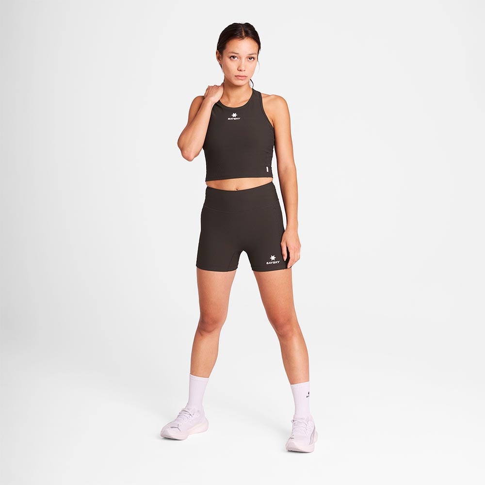 Saysky Combat Rib Crop Top Dame Brun