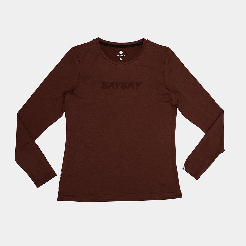 Saysky Logo Pace Langermet Trøye Dame Burgunder