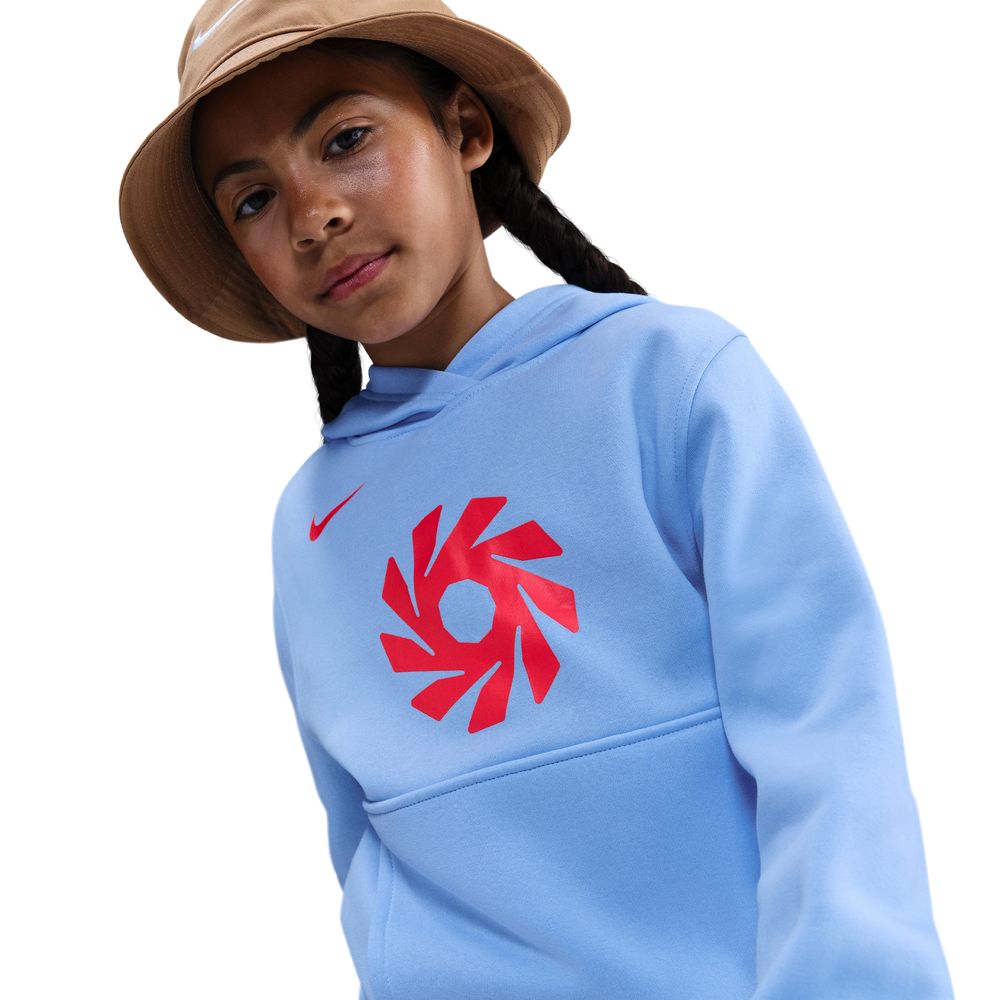 Nike Haaland Club Fleece Hettegenser Barn Lilla/Rød