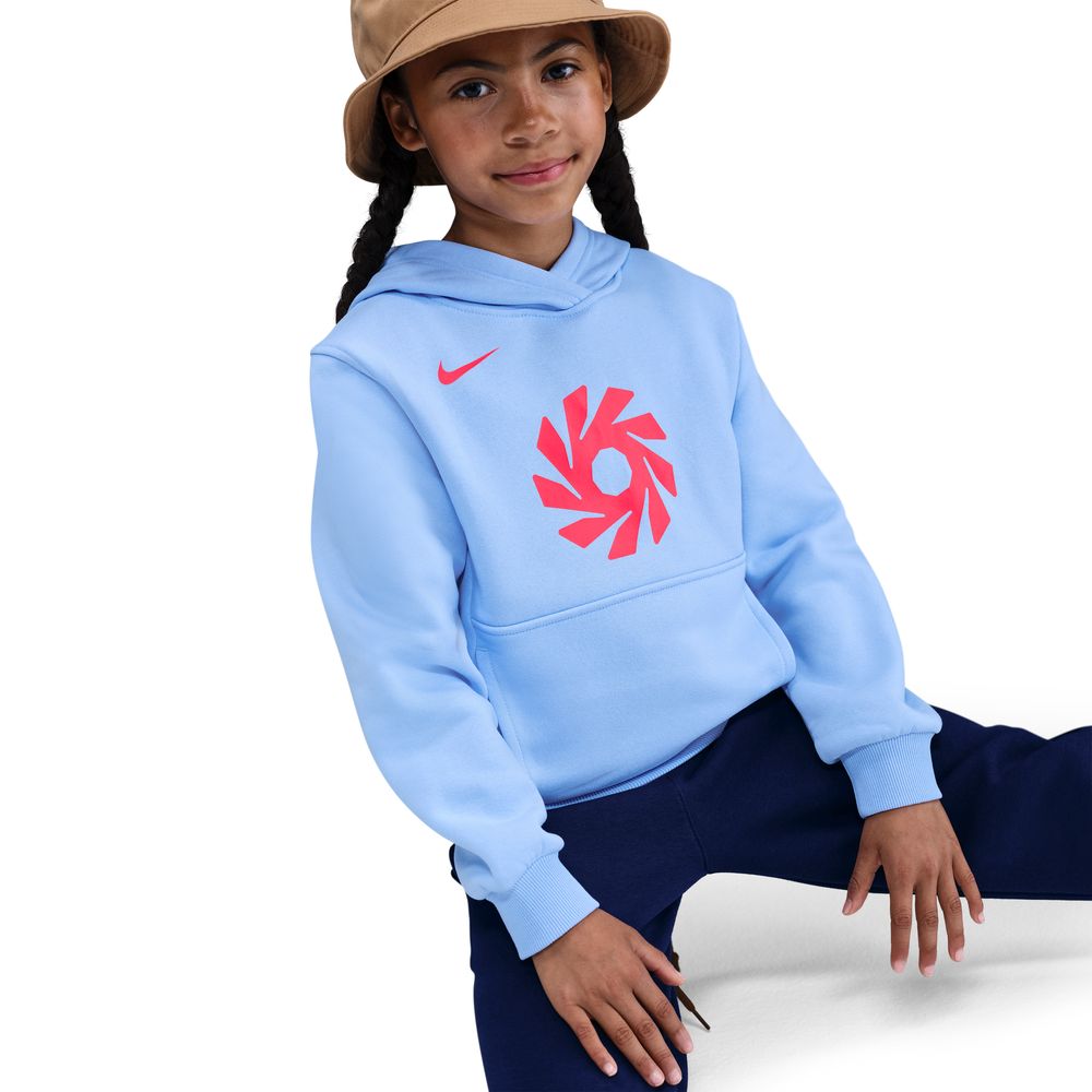 Nike Haaland Club Fleece Hettegenser Barn Lilla/Rød