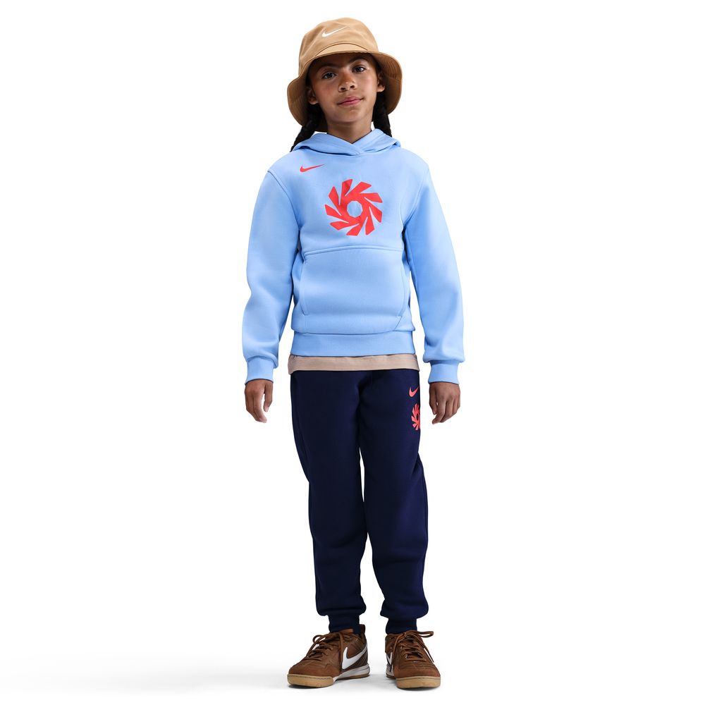 Nike Haaland Club Fleece Hettegenser Barn Lilla/Rød