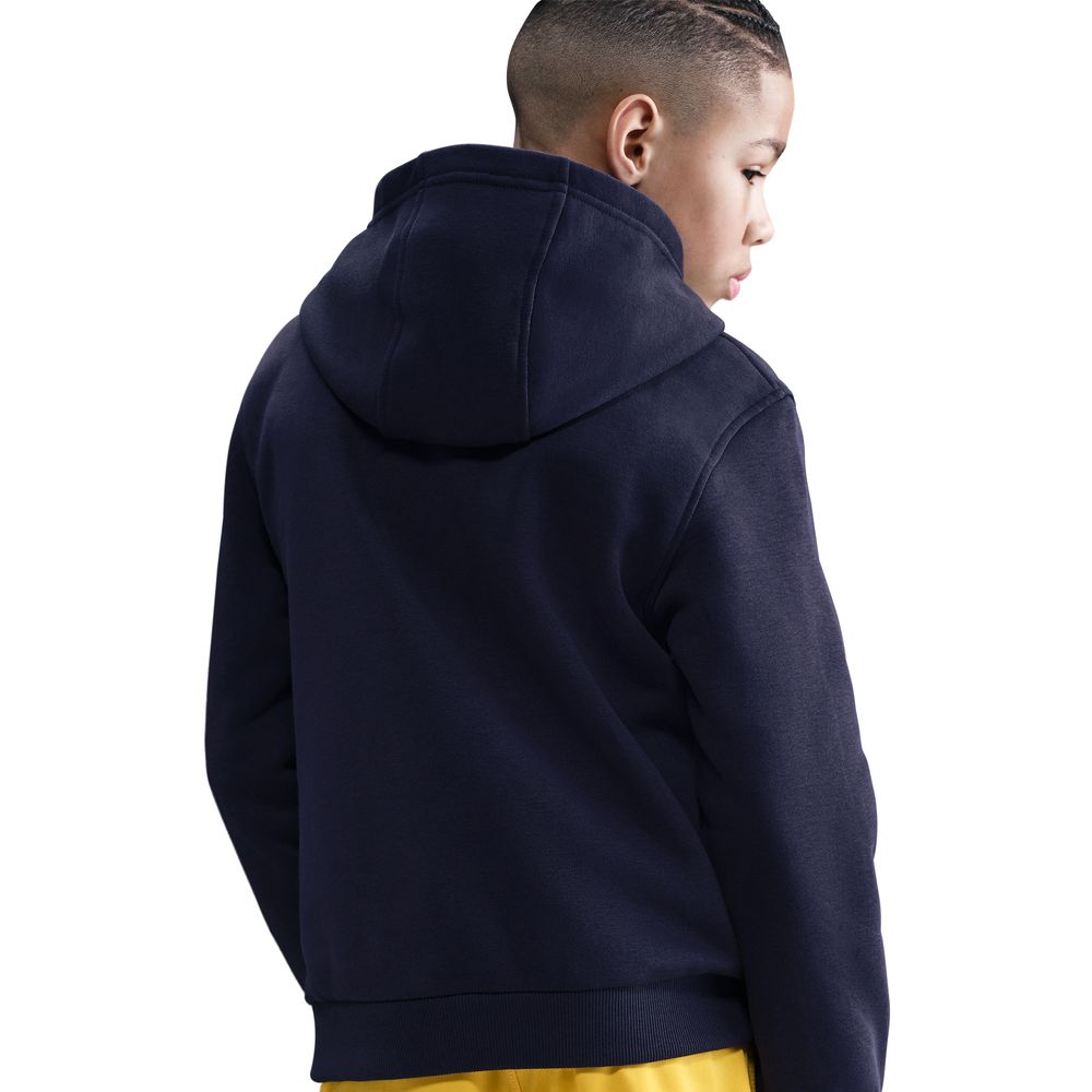Nike Haaland Club Fleece Hettegenser Barn Blå/Rød