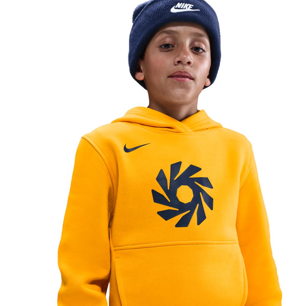 Nike Haaland Club Fleece Hettegenser Barn Oransje/Blå