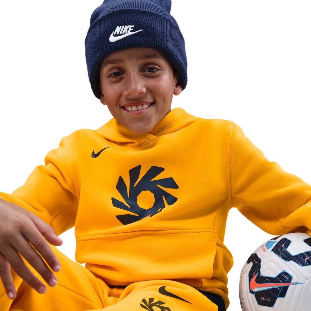 Nike Haaland Club Fleece Hettegenser Barn Oransje/Blå