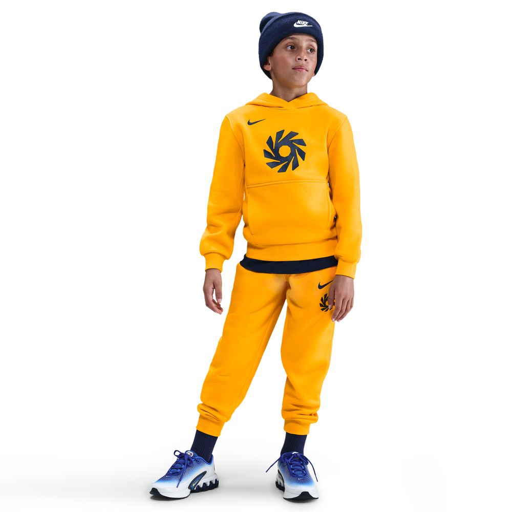 Nike Haaland Club Fleece Hettegenser Barn Oransje/Blå